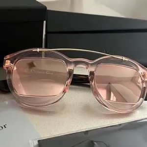 Christian Dior Manía 1 rose gold reflective sunglasses brown DiorPacific R1I Gradient Yellow-to-Pink Transparent Oval  main image 4
